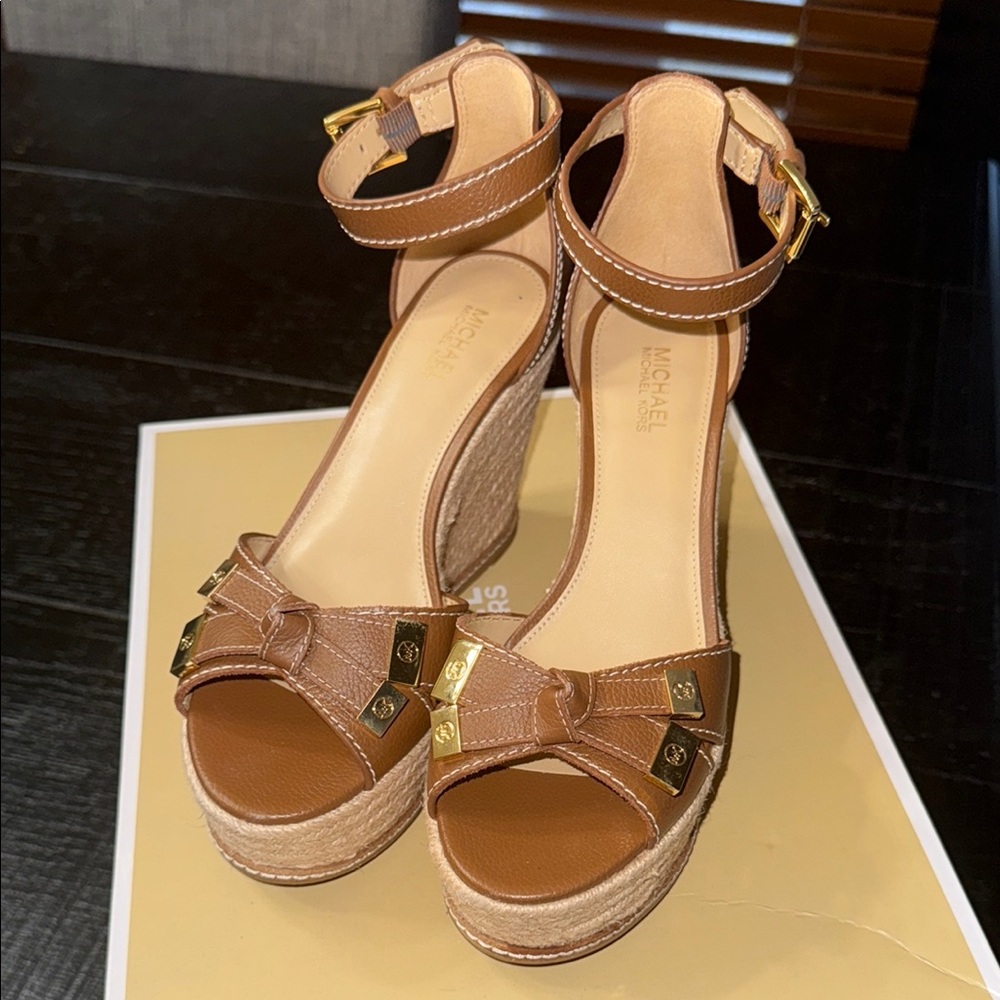 Michael Kors Women's Brown Wedge Sandals